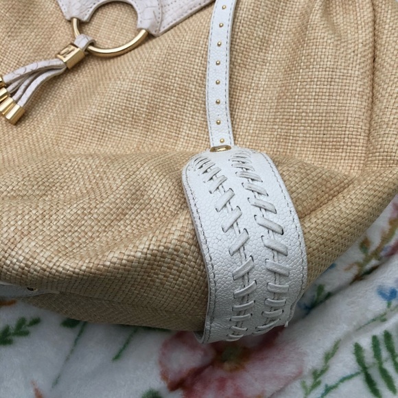 Cole Haan Collection Woven Straw Leather Large Bag - Picture 15 of 16